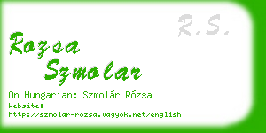 rozsa szmolar business card