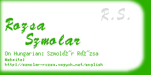 rozsa szmolar business card